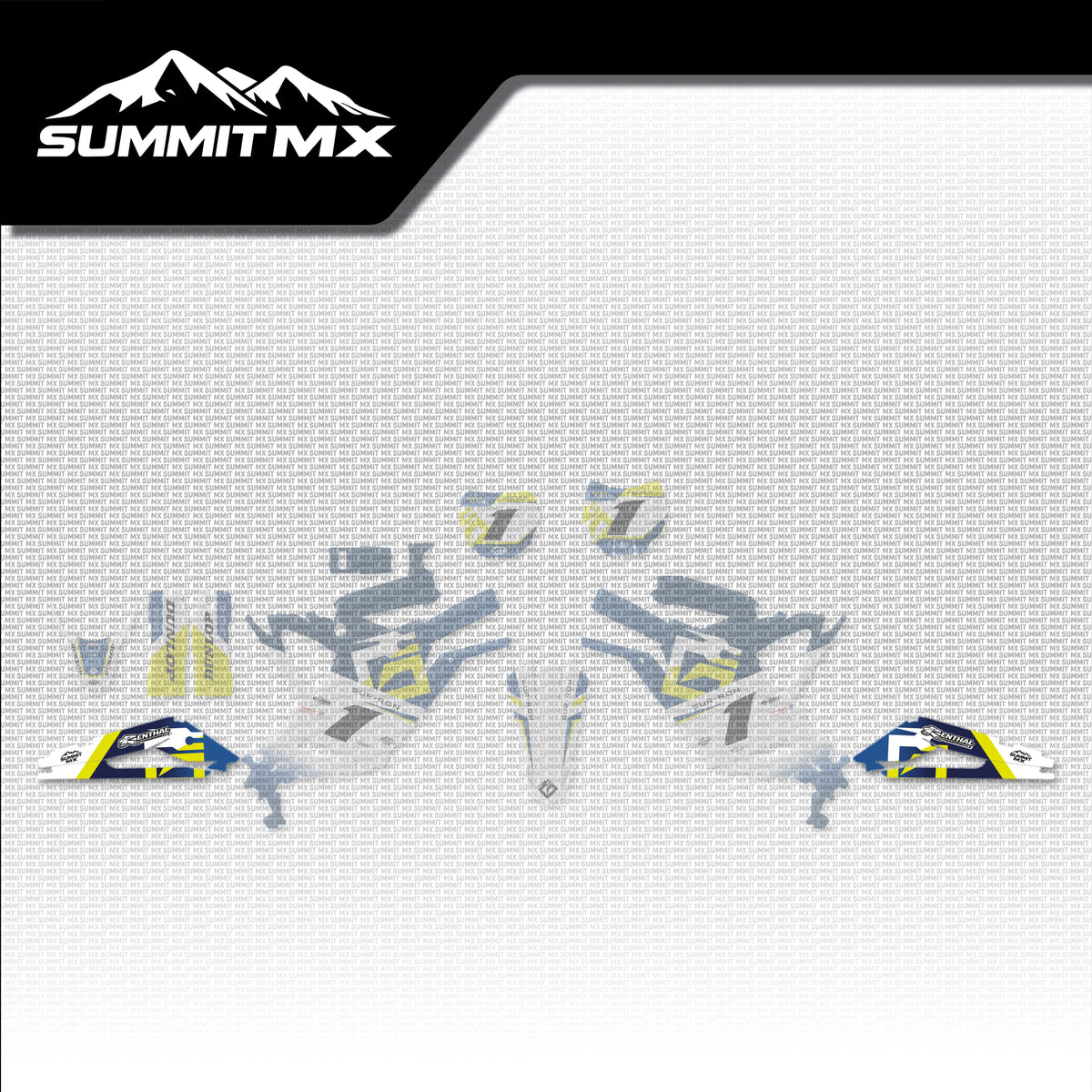 Husqvarna Inspired Light Bee Swing Arm Decals placement on the full kit