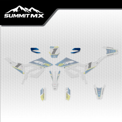 Husqvarna Inspired RFN Warrior Pro SX-E15 Handguard Decals placement on the full kit