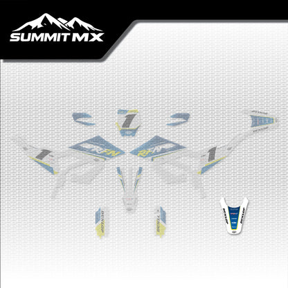 Husqvarna Inspired RFN Warrior Pro SX-E15 Rear Fender Decal placement on the full kit