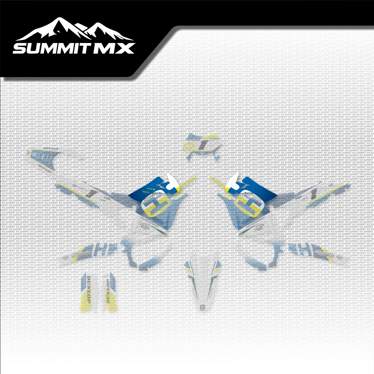 Husqvarna Inspired Ultra Bee Battery Shroud Decals shown in place on the full kit layout