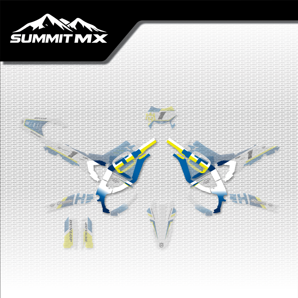 Husqvarna Inspired Ultra Bee Frame Decals shown in place on the full kit layout