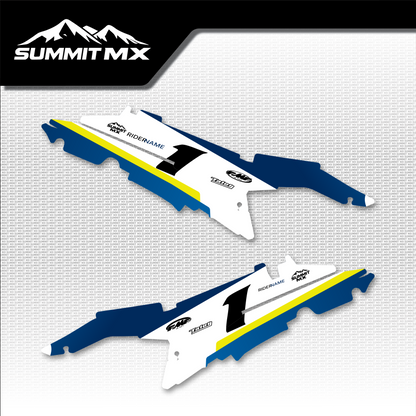 Husqvarna Inspired Ultra Bee Side Number Plate Decals by Summit MX