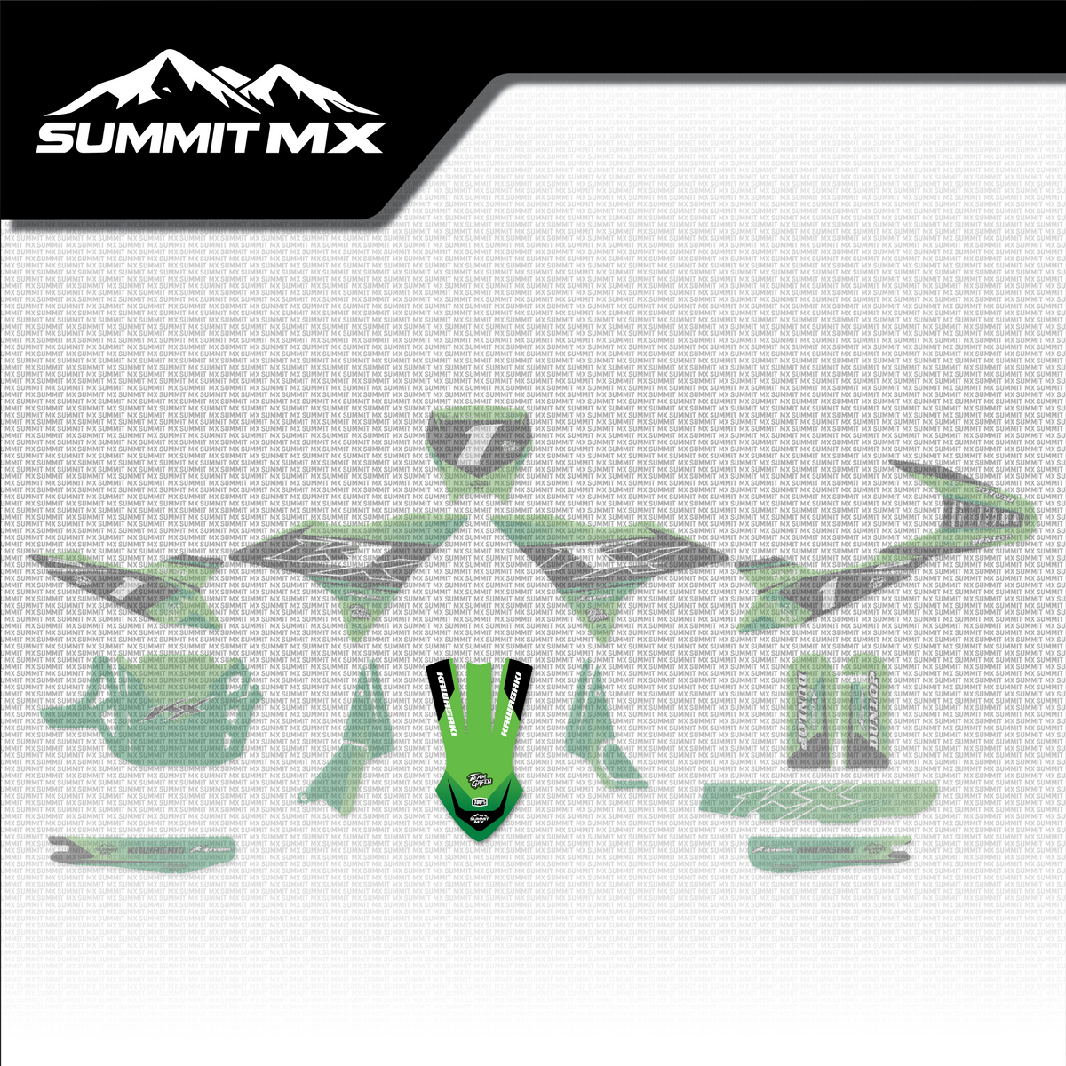 Kawasaki Inspired Altis Delta Front Fender Decal placement on the full kit