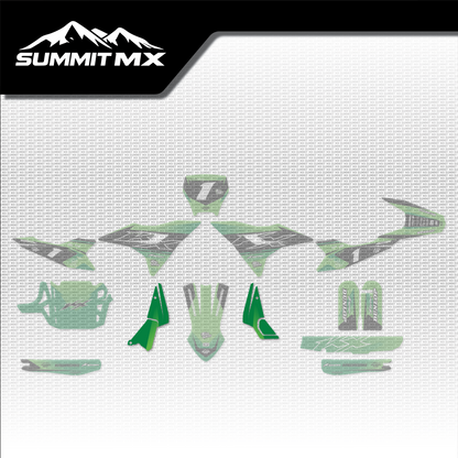 Kawasaki Inspired Altis Delta Lower Shroud Decals placement on the full kit