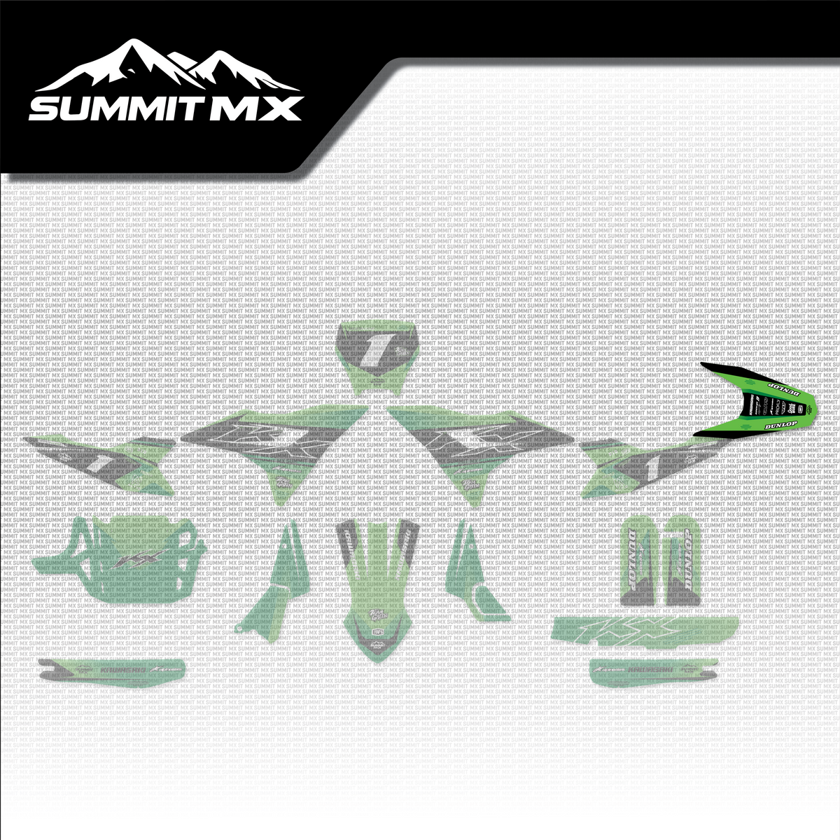 Kawasaki Inspired Altis Delta Rear Fender Decal placement on the full kit