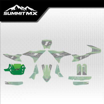 Kawasaki Inspired Altis Delta Skid Plate Decal placement on the full kit