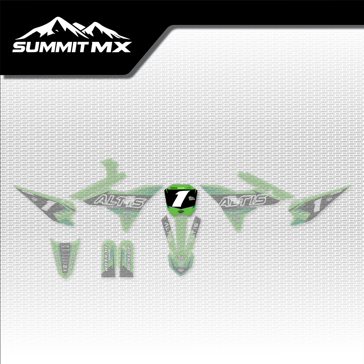 Kawasaki Inspired Altis Sigma Number Plate Decal placement on the full kit