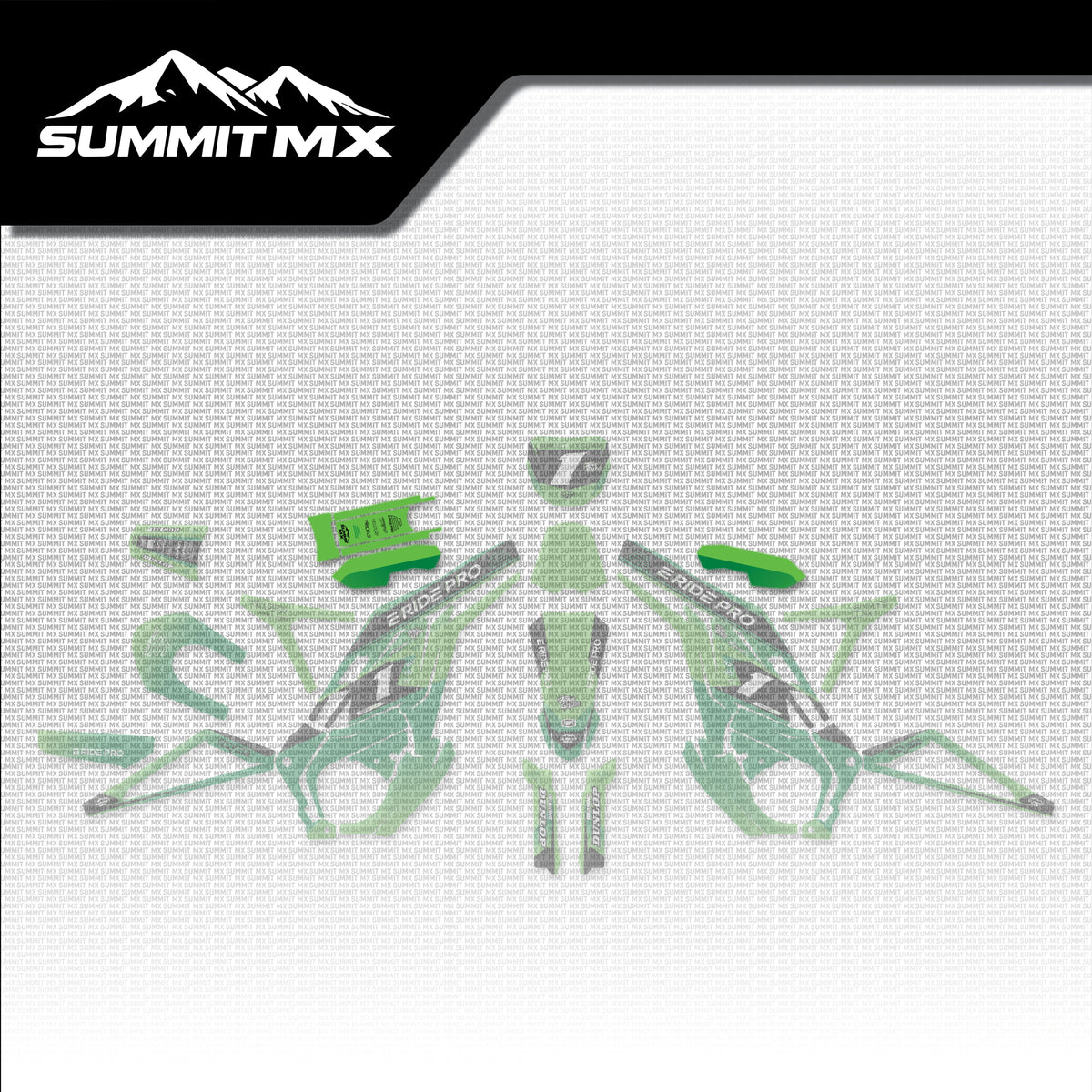 Kawasaki Inspired E-Ride Pro Battery Lid Decals placement on the full kit