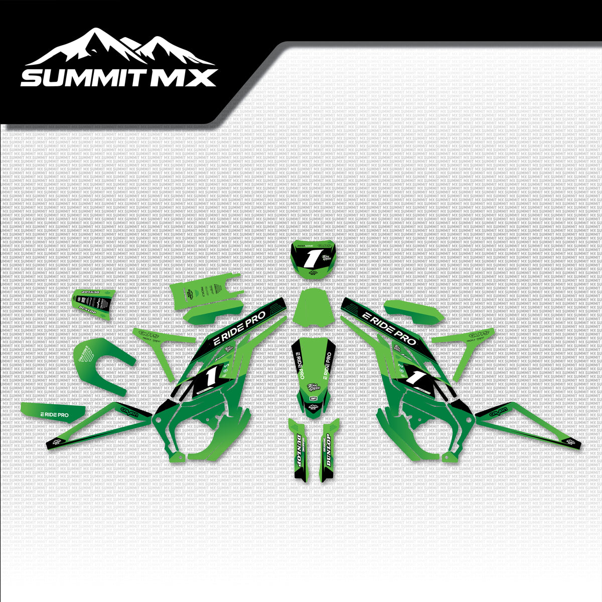 Kawasaki Inspired E-Ride Pro Graphics Kit for the 1.0 and 2.0