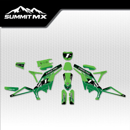 Kawasaki Inspired E-Ride Pro Graphics Kit for the 3.0, no skid plate or rear mud guard