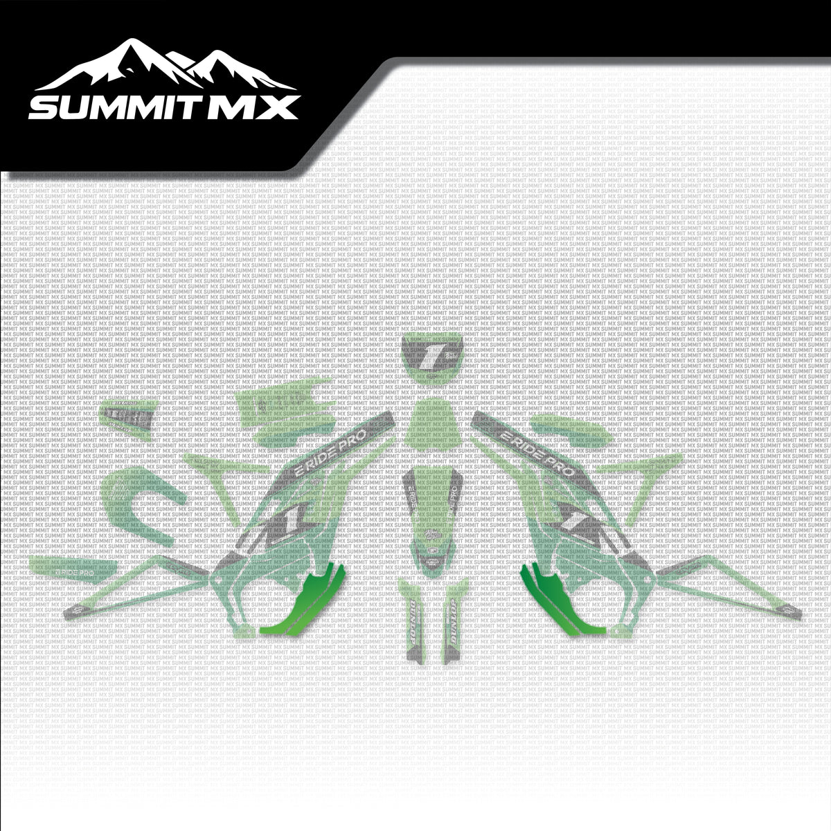 Kawasaki Inspired E-Ride Pro Skid Plate Decals placement on the full kit