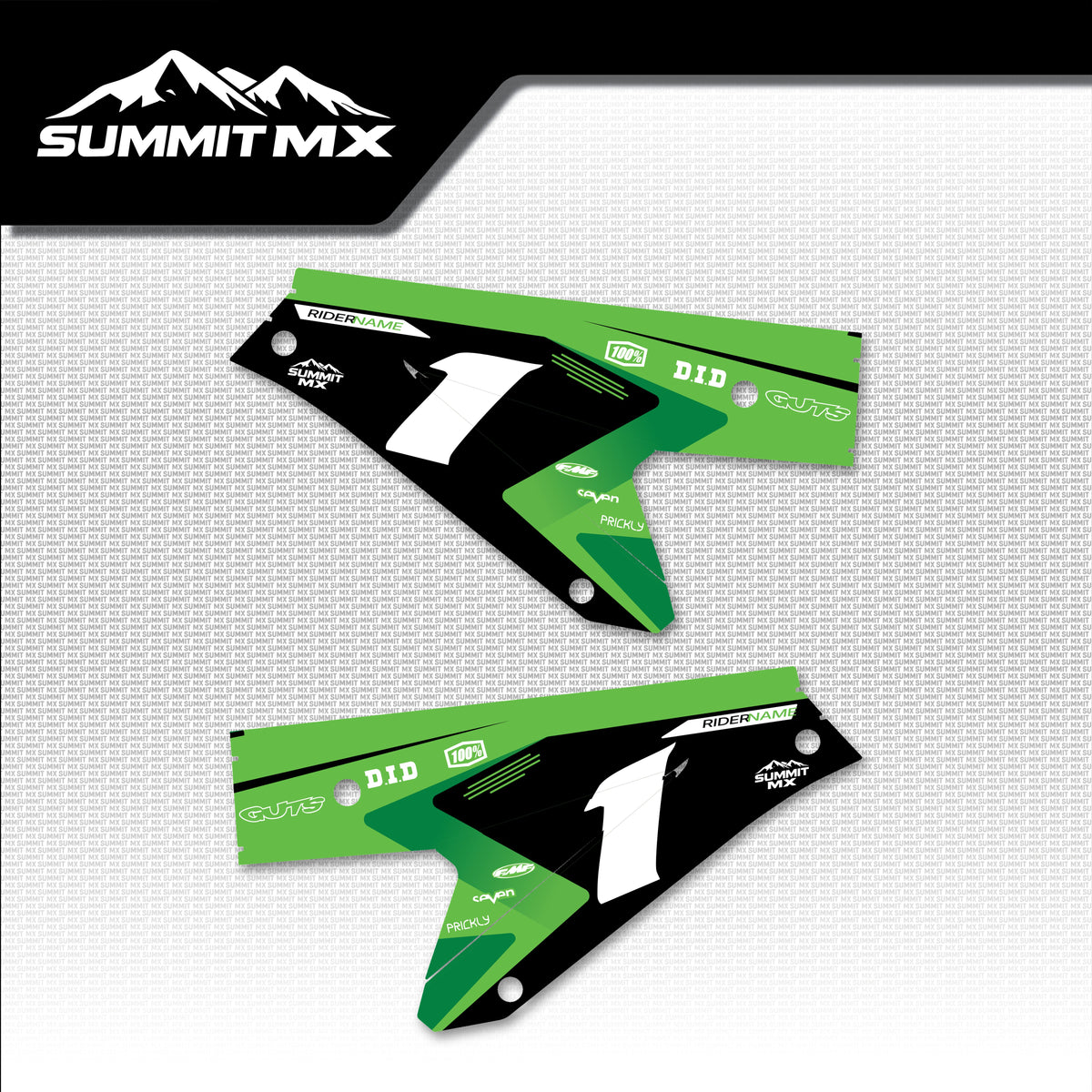 Kawasaki Inspired ETM RTR Side Number Plate Decals