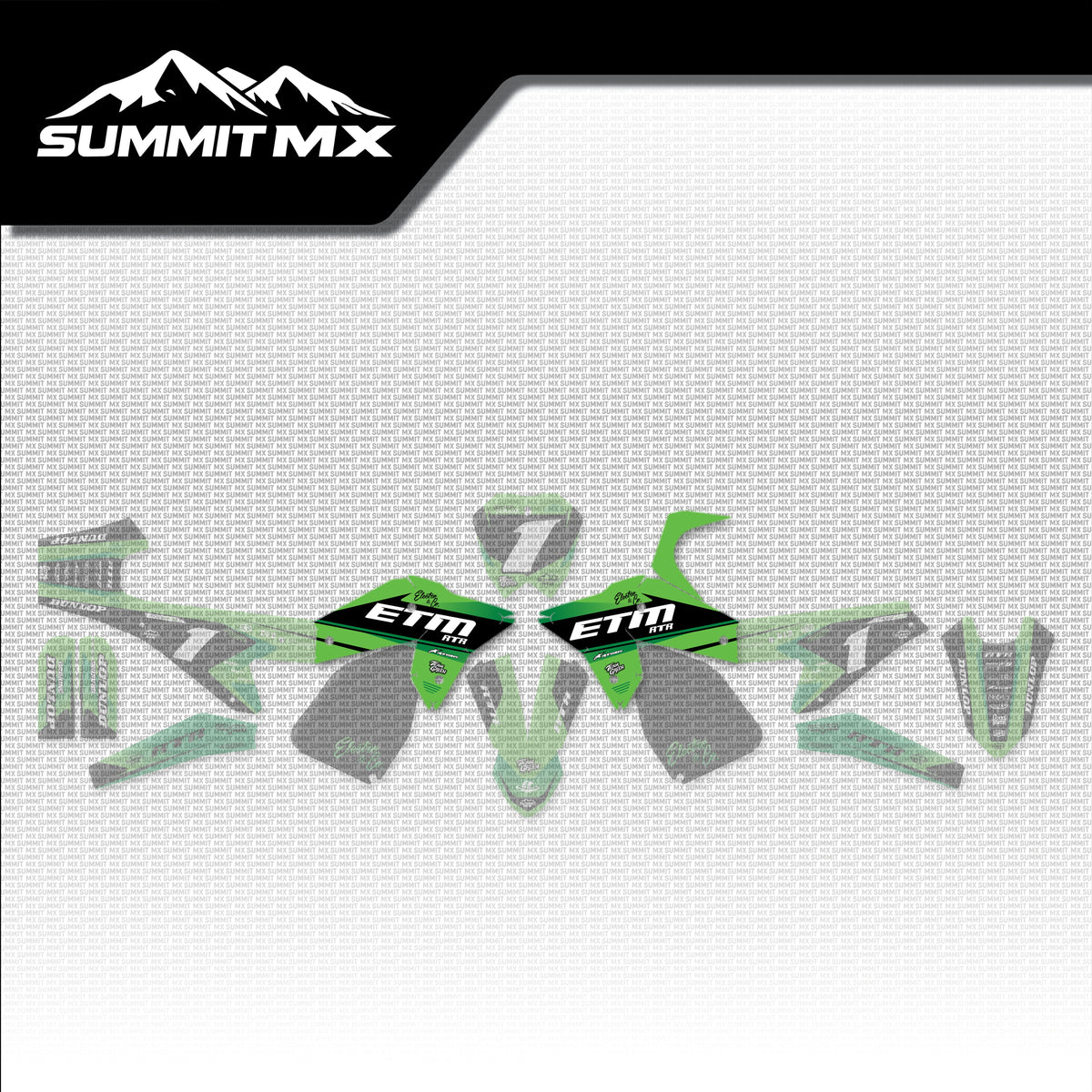 Kawasaki Inspired ETM RTR Side Shroud Decals placement on the full kit