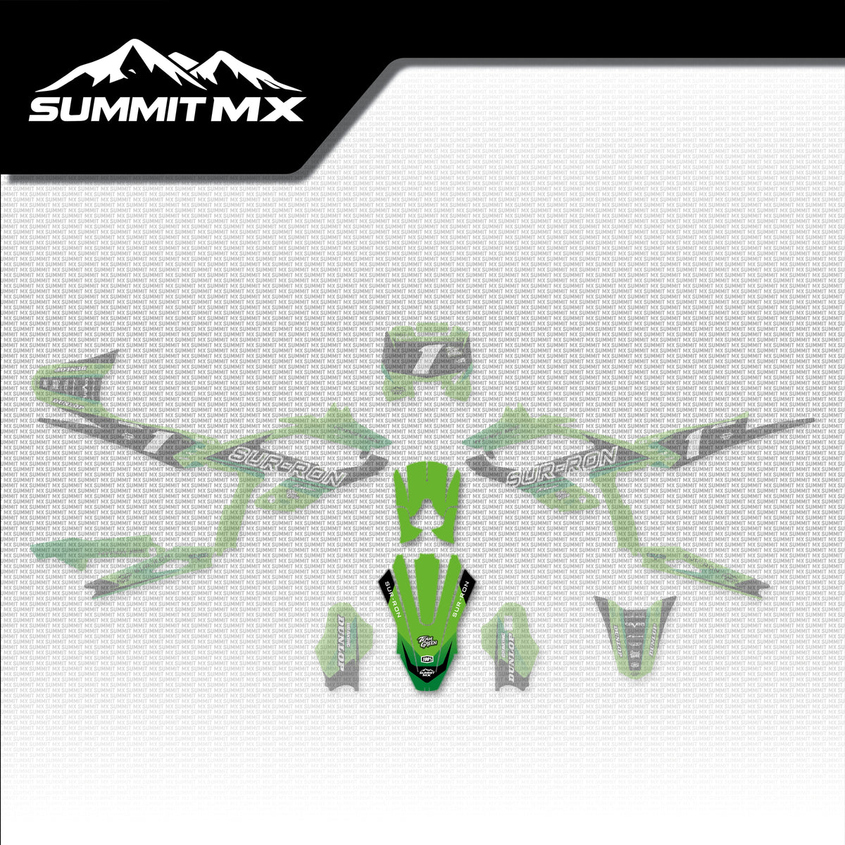 Kawasaki Inspired Hyper Bee Front Fender Decal placement on the full kit