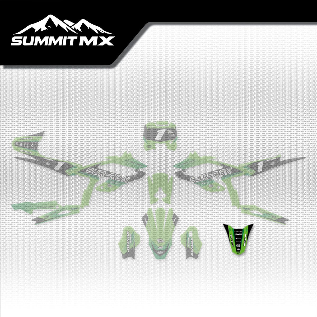 Kawasaki Inspired Hyper Bee Rear Fender Decal placement on the full kit