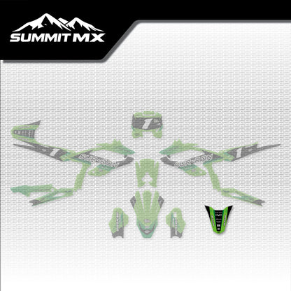 Kawasaki Inspired Hyper Bee Rear Fender Decal placement on the full kit