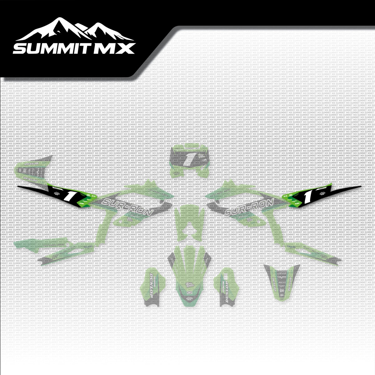 Kawasaki Inspired Hyper Bee Side Number Plate Decals placement on the full kit