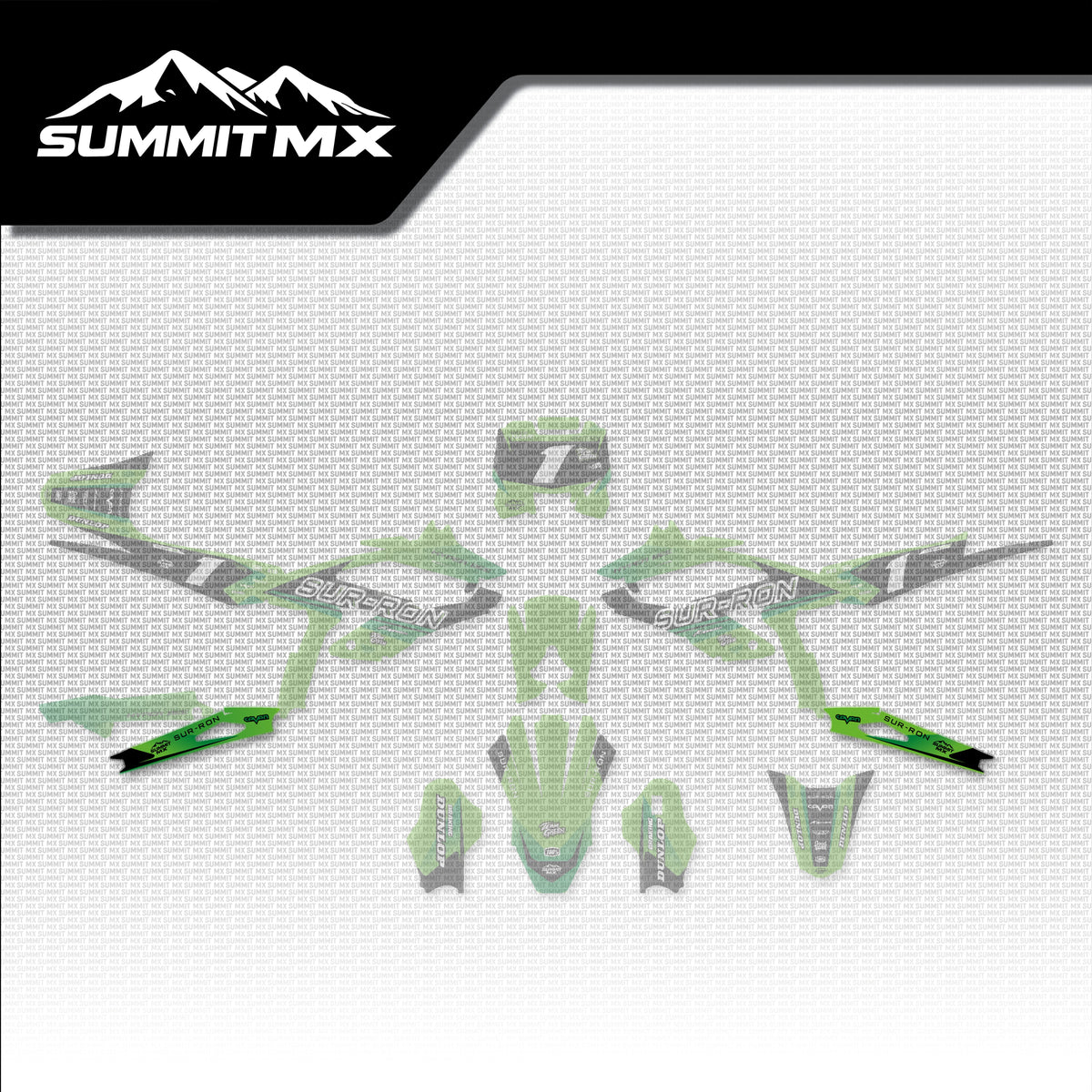 Kawasaki Inspired Hyper Bee Swing Arm Decals placement on the full kit