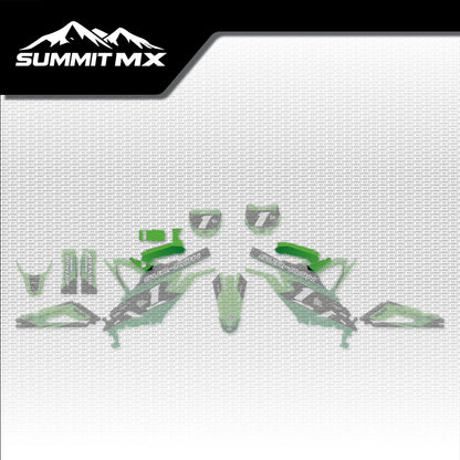 Kawasaki Inspired Light Bee Battery Lid Decals placement on the full kit