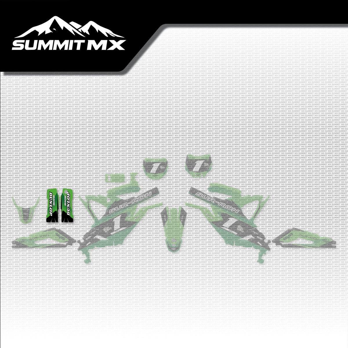 Kawasaki Inspired Light Bee Fork Guard Decals placement on the full kit