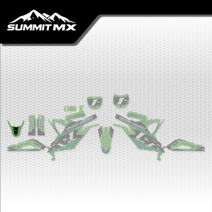 Kawasaki Inspired Light Bee Rear Fender Decal placement on the full kit