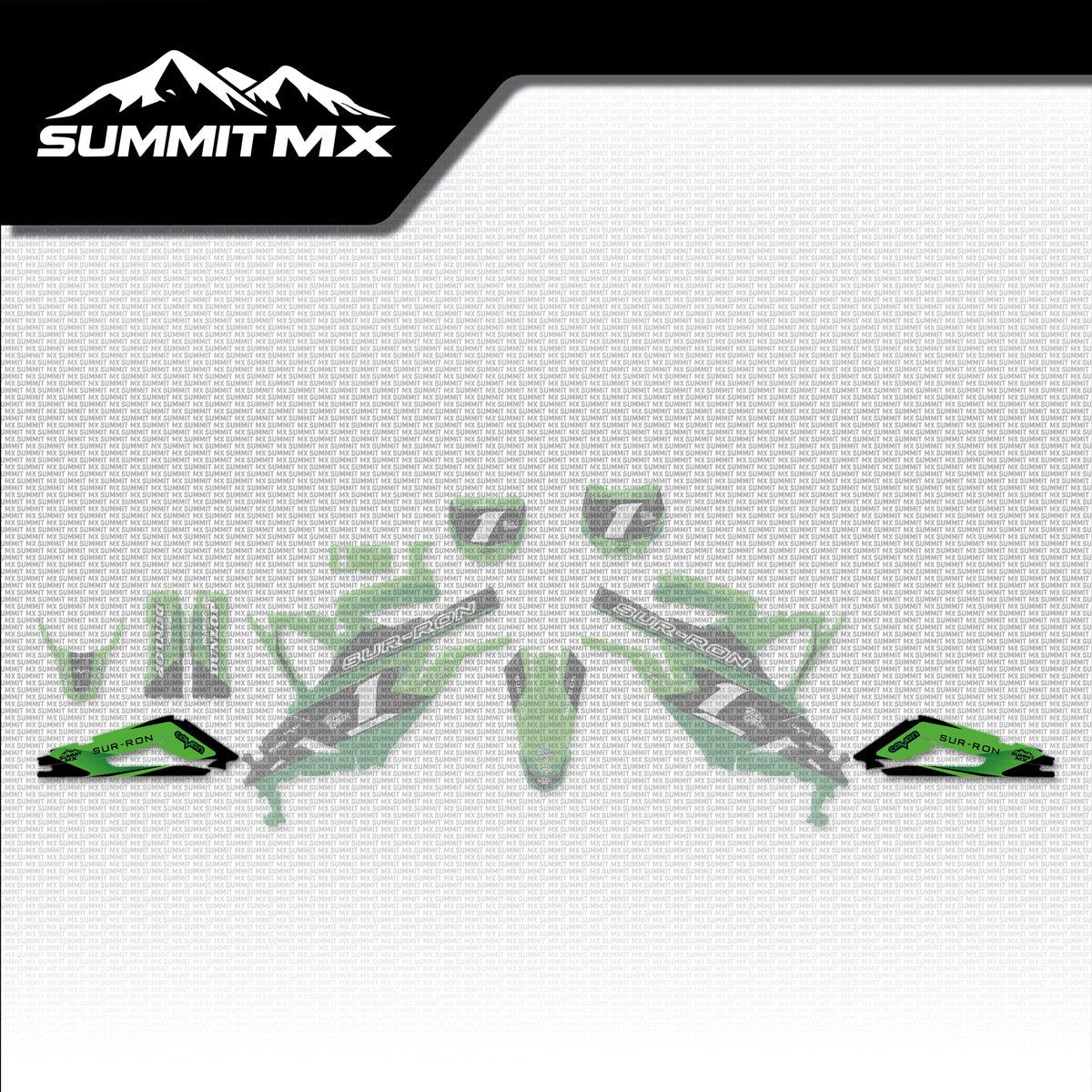 Kawasaki Inspired Light Bee Swing Arm Decals placement on the full kit
