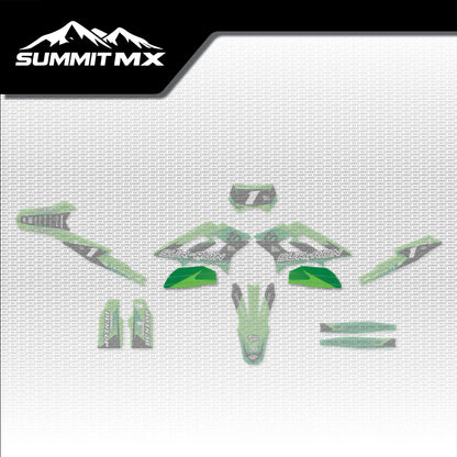 Kawasaki Inspired Storm Bee Battery Decals placement on the full kit