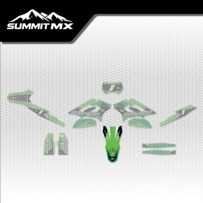 Kawasaki Inspired Storm Bee Front Fender Decal placement on the full kit