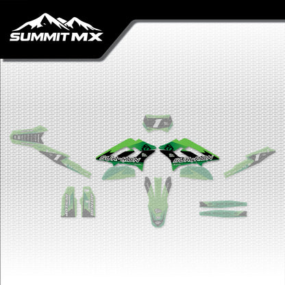 Kawasaki Inspired Storm Bee Side Shroud Decals placement on the full kit