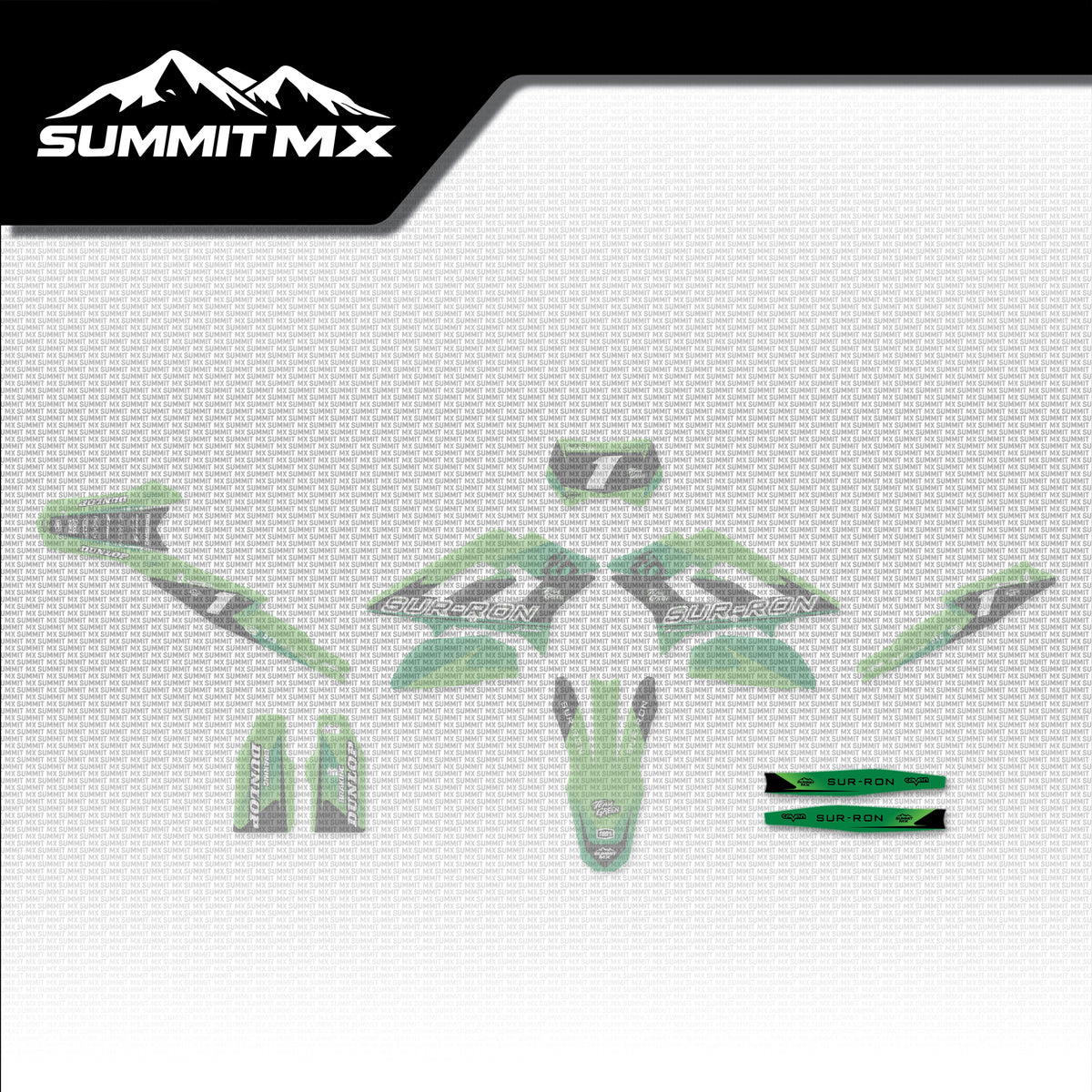 Kawasaki Inspired Storm Bee Swing Arm Decals placement on the full kit
