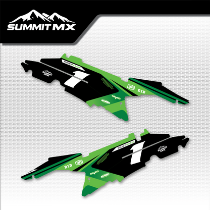 Kawasaki Inspired Ultra Bee Side Number Plate Decals by Summit MX