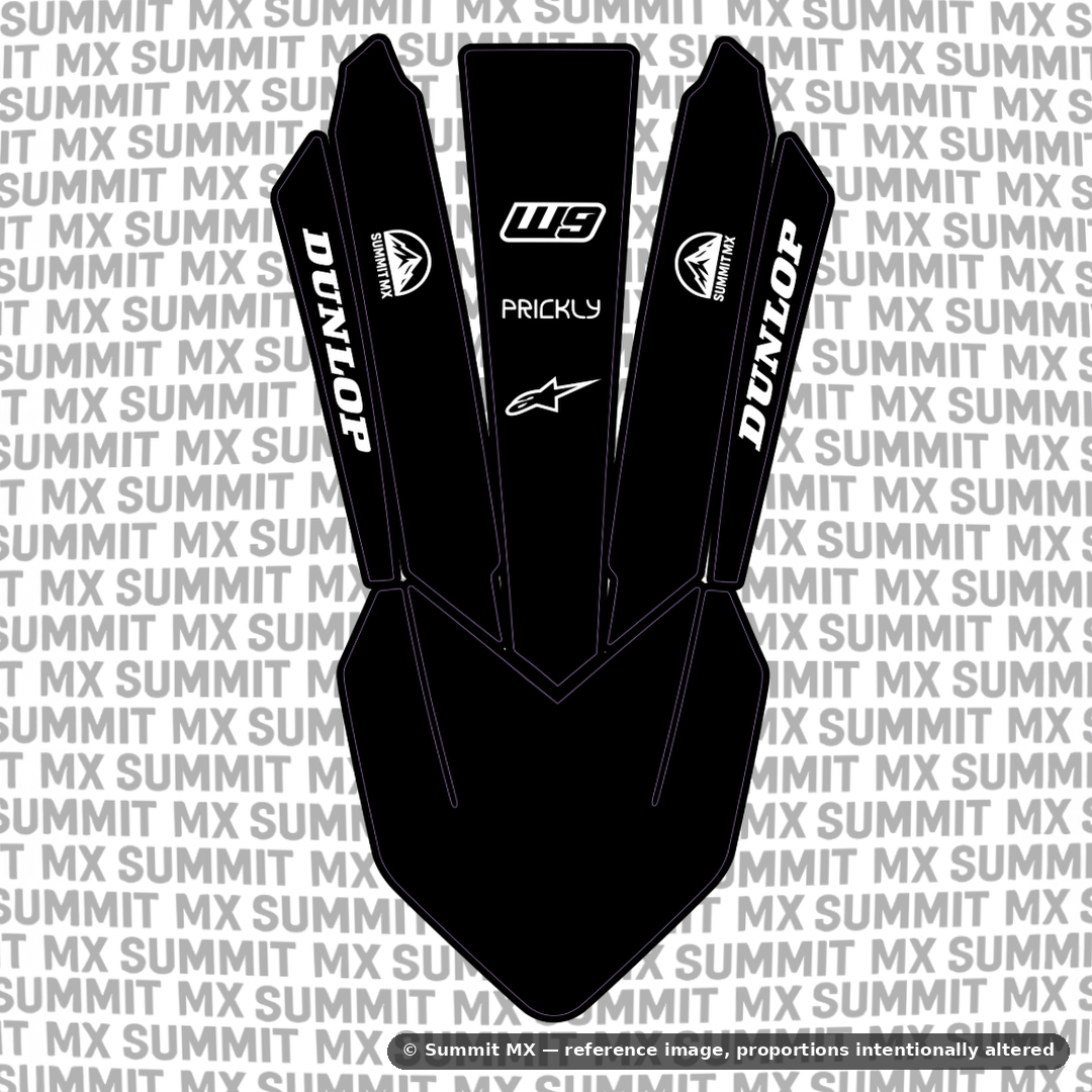 KTM 85 front fender decal design in black — Summit MX