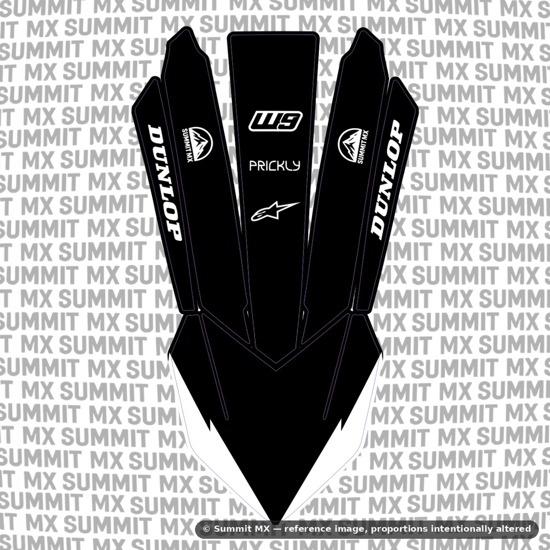 KTM 85 front fender decal design in black variant — Summit MX