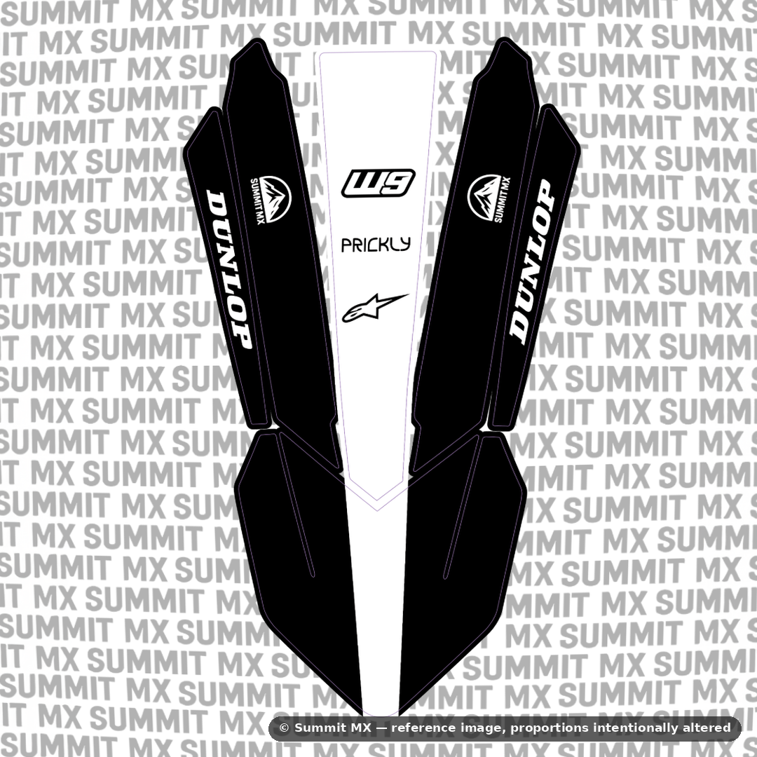 KTM 85 front fender decal design in black with white — Summit MX
