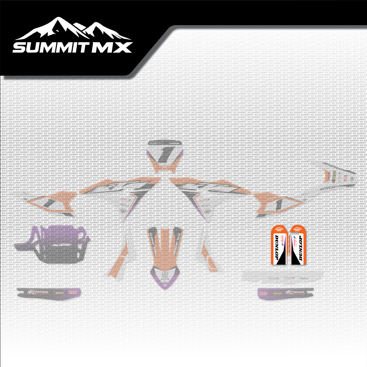 KTM Inspired Altis Delta Fork Guard Decals placement on the full kit