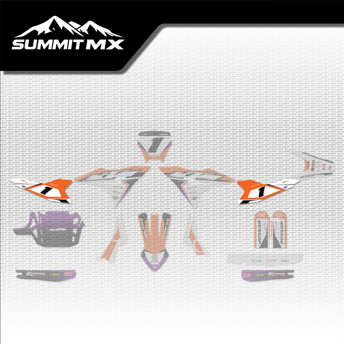 KTM Inspired Altis Delta Side Number Plate Decals placement on the full kit