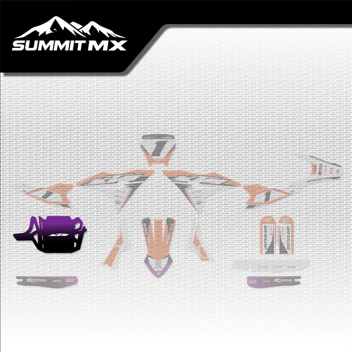 KTM Inspired Altis Delta Skid Plate Decal placement on the full kit