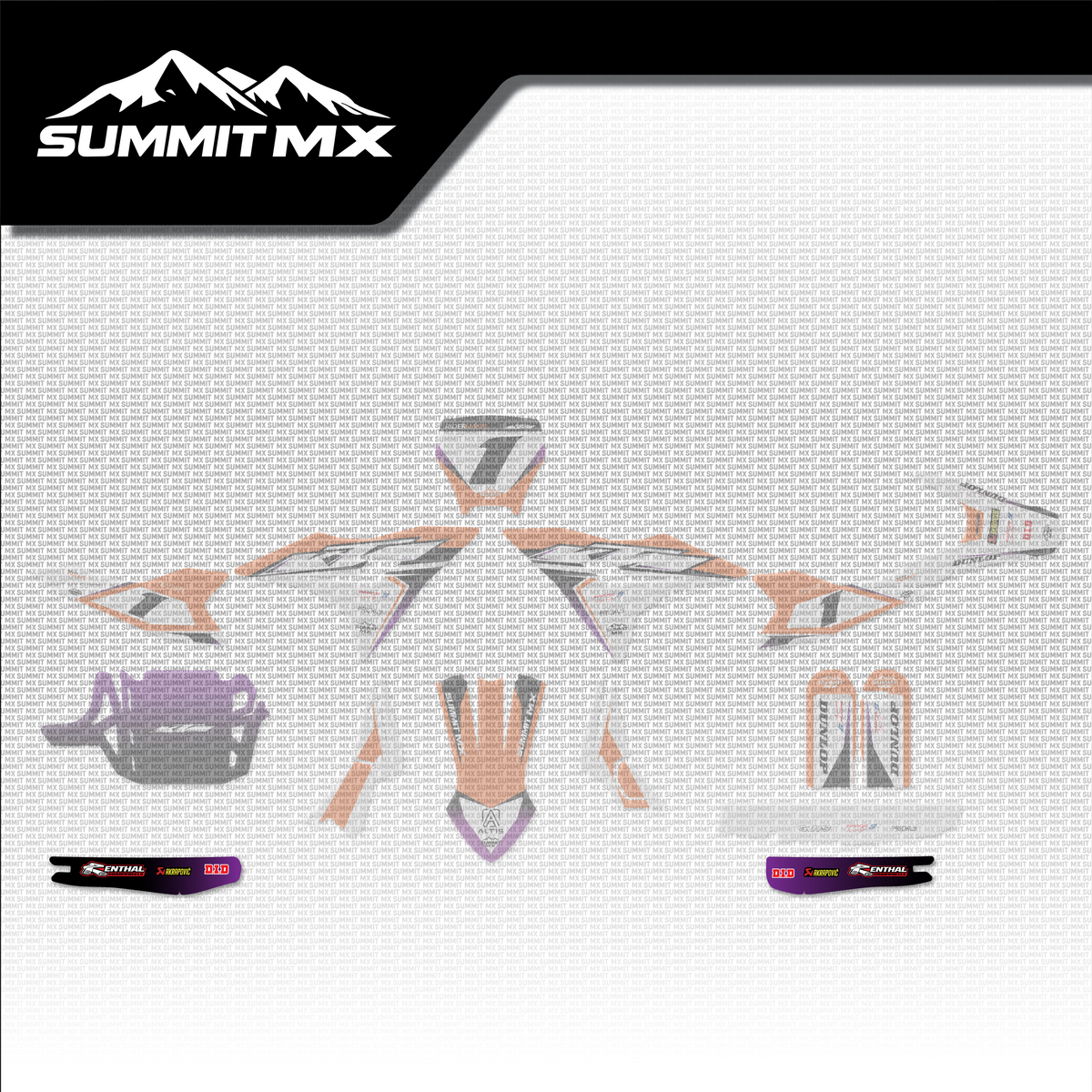 KTM Inspired Altis Delta Swing Arm Decal placement on the full kit