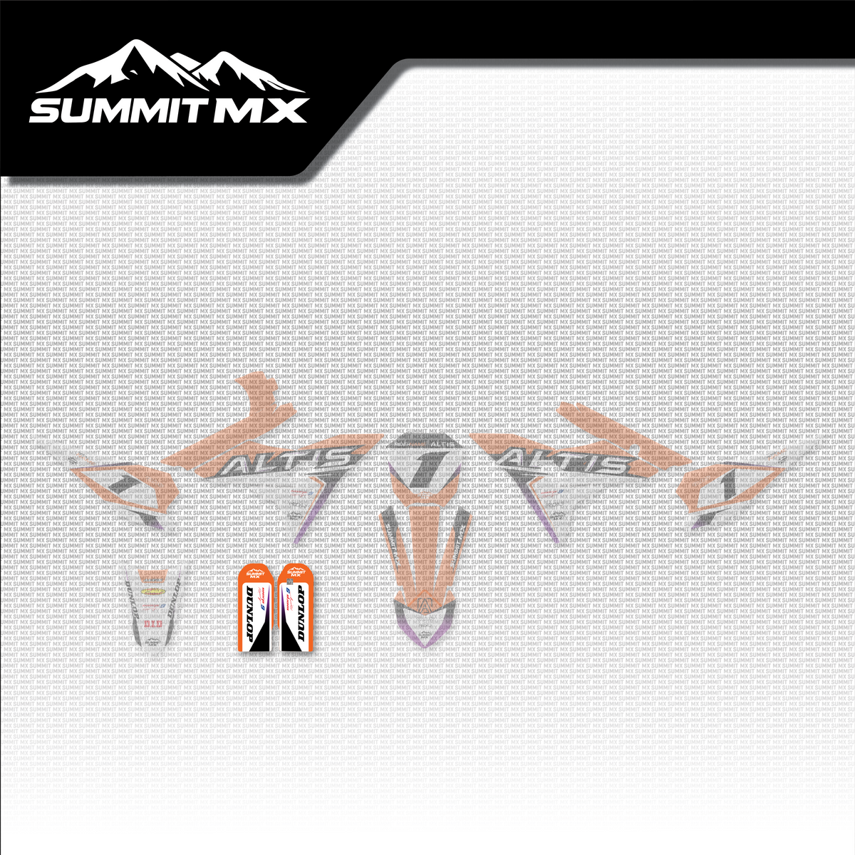 KTM Inspired Altis Sigma Fork Guard Decals placement on the full kit