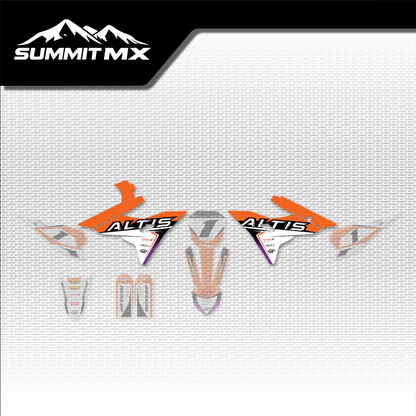 KTM Inspired Altis Sigma Front Shroud Decals placement on the full kit
