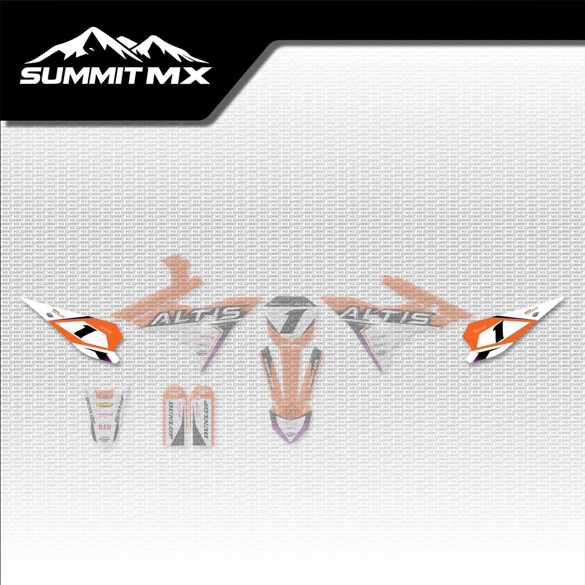 KTM Inspired Altis Sigma Side Number Plate Decals placement on the full kit