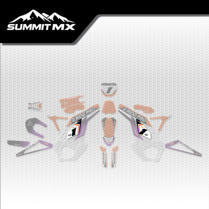 KTM Inspired E-Ride Pro Battery Decals placement on the full kit