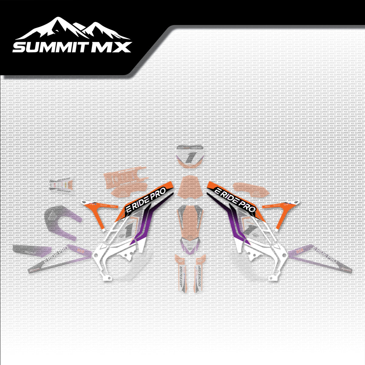 KTM Inspired E-Ride Pro Frame Decals placement on the full kit