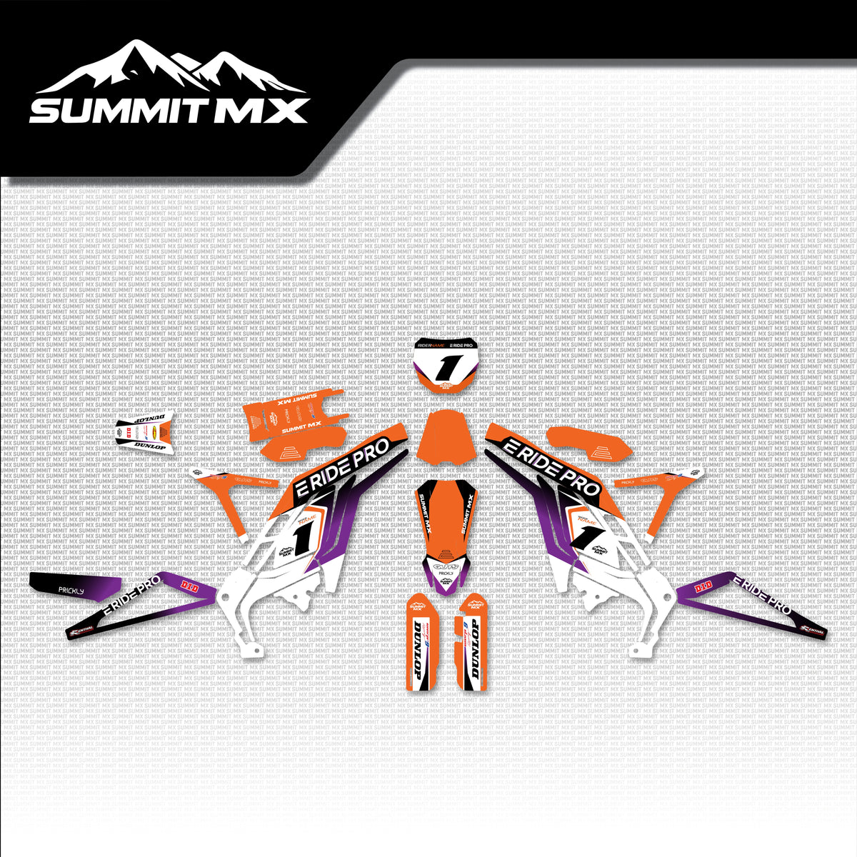 KTM Inspired E-Ride Pro Graphics Kit for the 3.0, no skid plate or rear mud guard