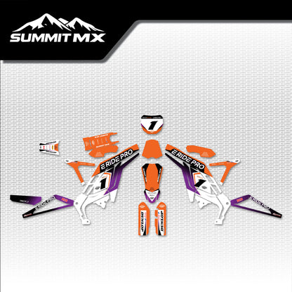 KTM Inspired E-Ride Pro Graphics Kit for the 3.0, no skid plate or rear mud guard