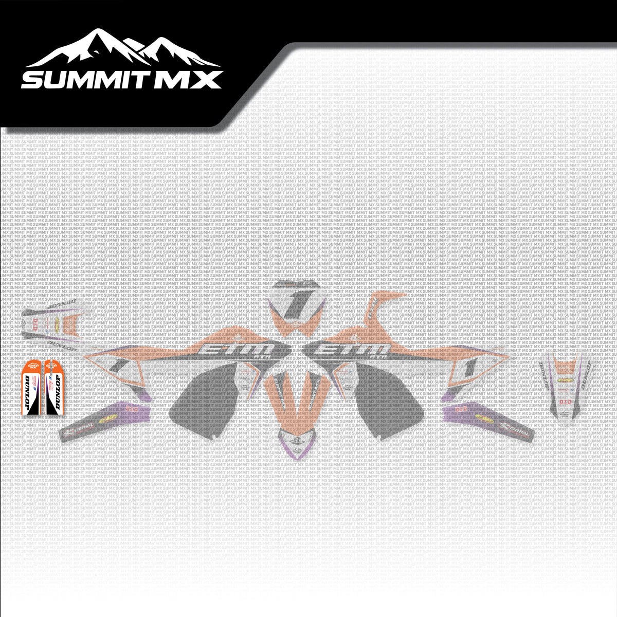 KTM Inspired ETM RTR Fork Guard Decals placement on the full kit