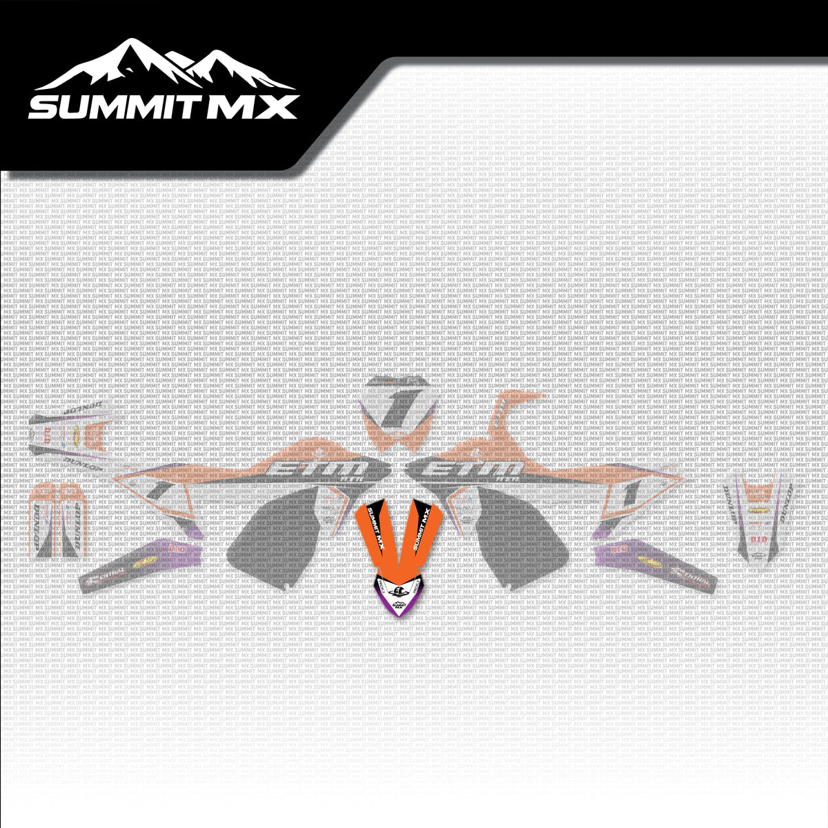 KTM Inspired ETM RTR Front Fender Decal placement on the full kit