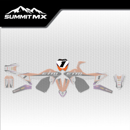 KTM Inspired ETM RTR Number Plate Decal placement on the full kit
