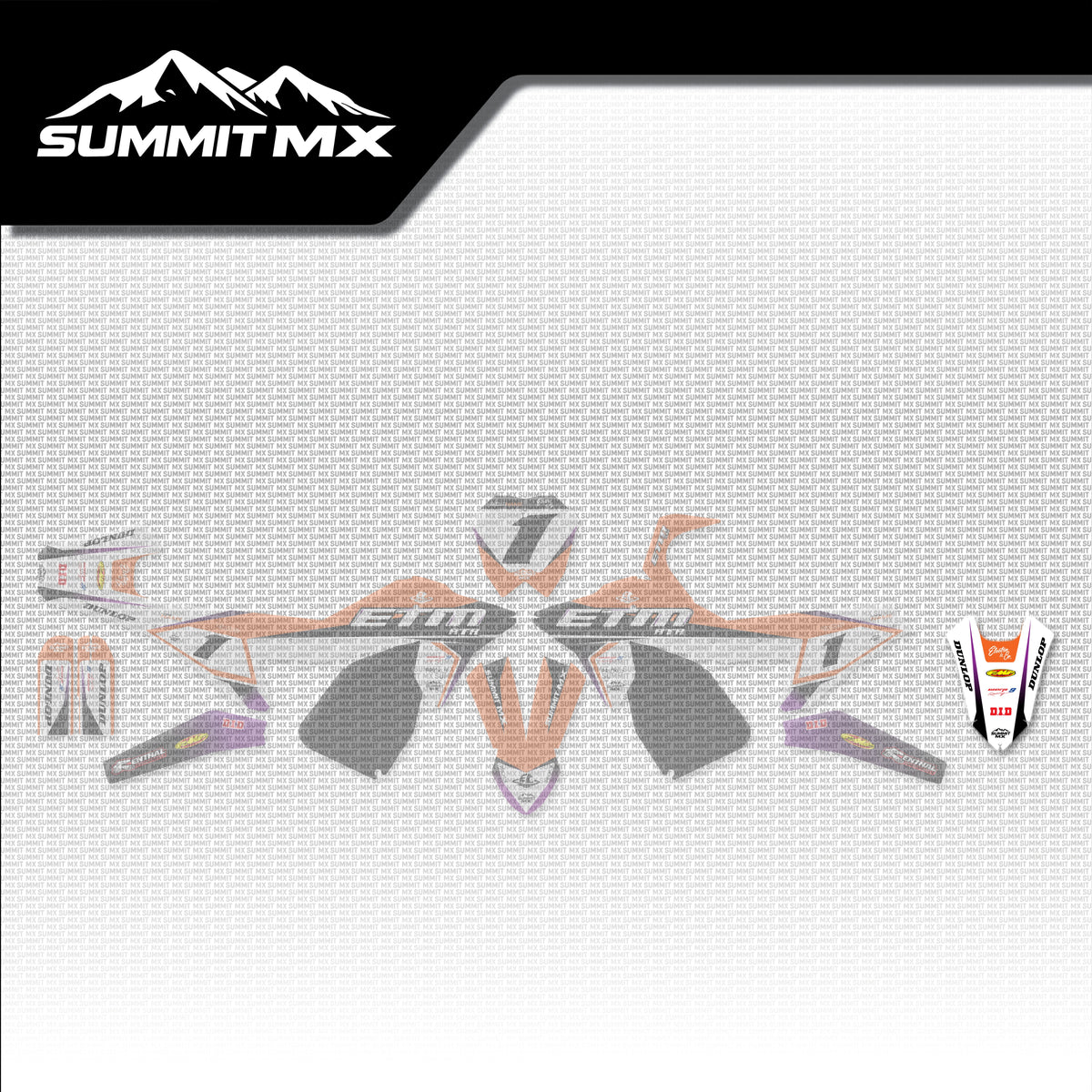 KTM Inspired ETM RTR Rear Fender Decal placement on the full kit