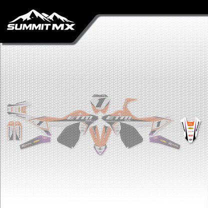 KTM Inspired ETM RTR Rear Fender Decal placement on the full kit